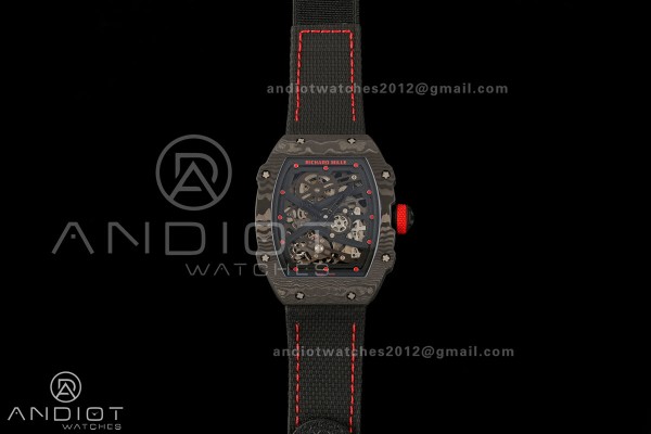 AVF RM67-02 Black NTPT Black/Red Skeleton Dial on Black Velcro Strap CRMA7 Clone V2