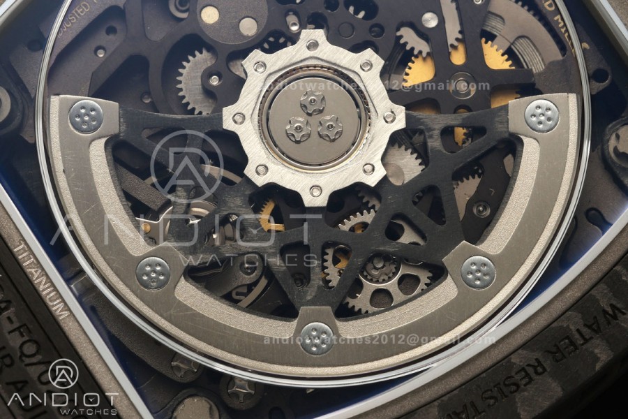 AVF RM67-02 Black NTPT Black/Red Skeleton Dial on Black Velcro Strap CRMA7 Clone V2
