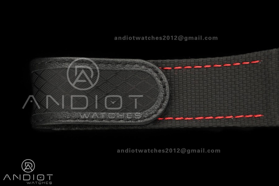 AVF RM67-02 Black NTPT Black/Red Skeleton Dial on Black Velcro Strap CRMA7 Clone V2