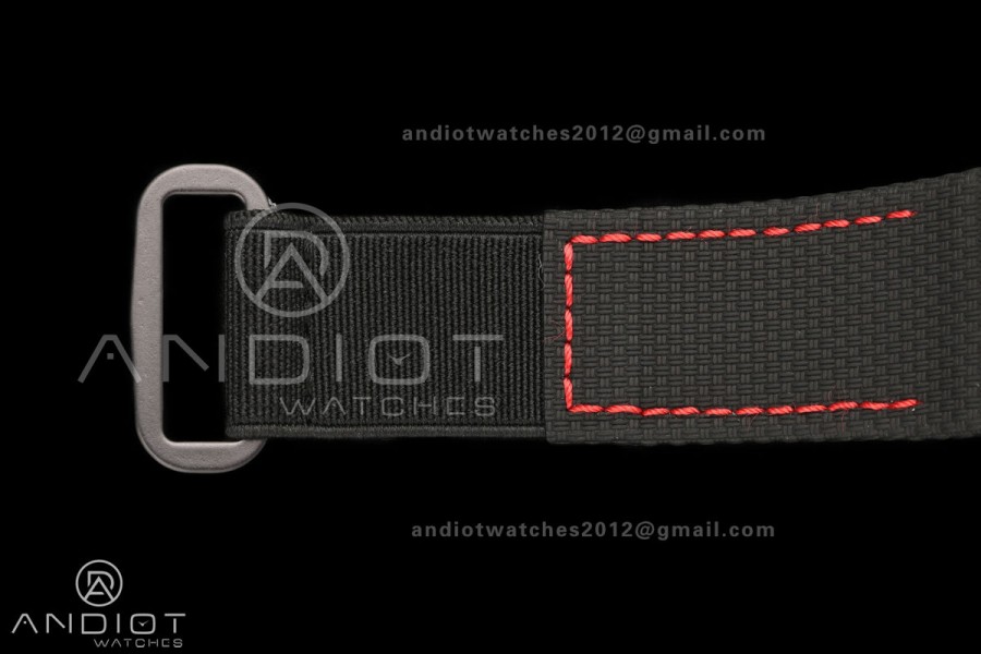 AVF RM67-02 Black NTPT Black/Red Skeleton Dial on Black Velcro Strap CRMA7 Clone V2