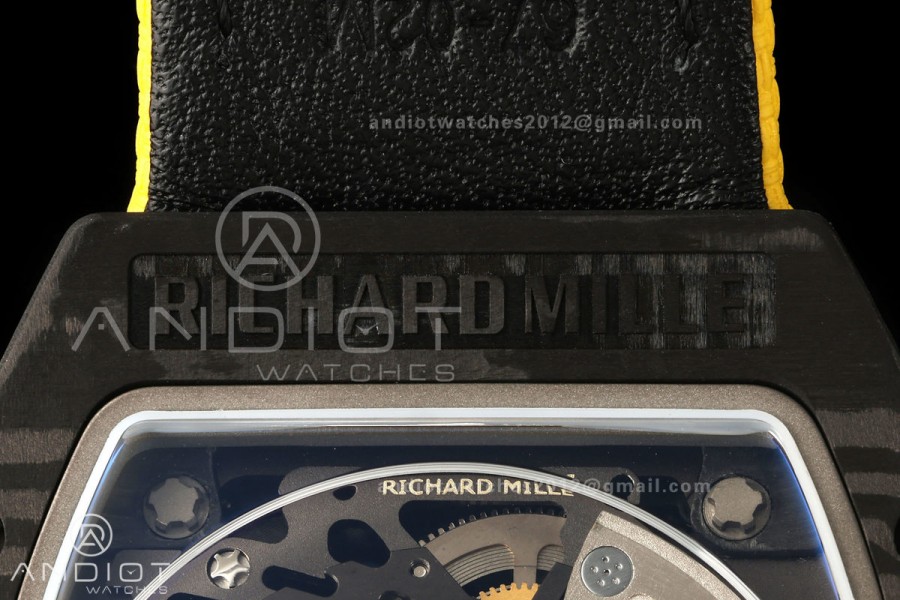 AVF RM67-02 Black NTPT Yellow Skeleton Dial on Yellow Velcro Strap CRMA7 Clone V2