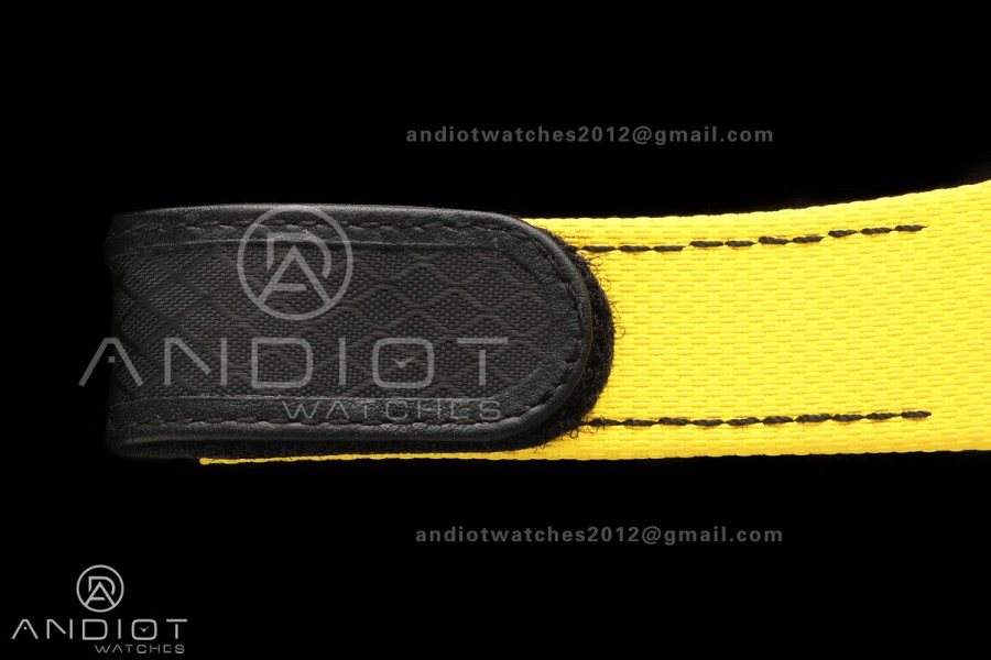 AVF RM67-02 Black NTPT Yellow Skeleton Dial on Yellow Velcro Strap CRMA7 Clone V2