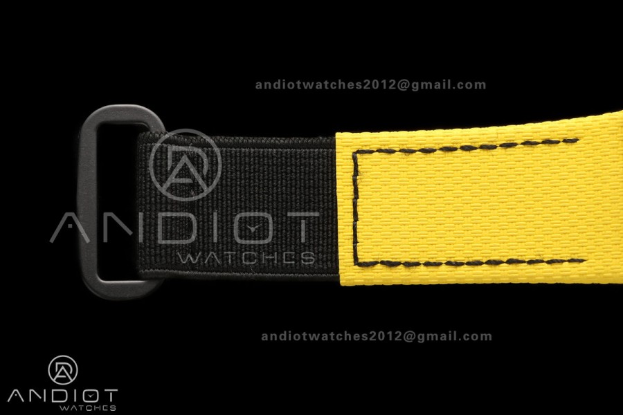AVF RM67-02 Black NTPT Yellow Skeleton Dial on Yellow Velcro Strap CRMA7 Clone V2
