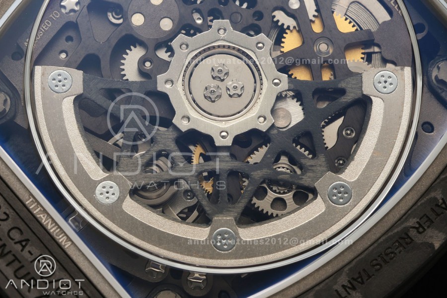 AVF RM67-02 Black NTPT Yellow Skeleton Dial on Black Velcro Strap CRMA7 Clone V2