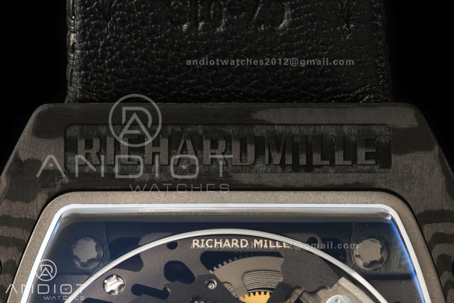 AVF RM67-02 Black NTPT Yellow Skeleton Dial on Black Velcro Strap CRMA7 Clone V2