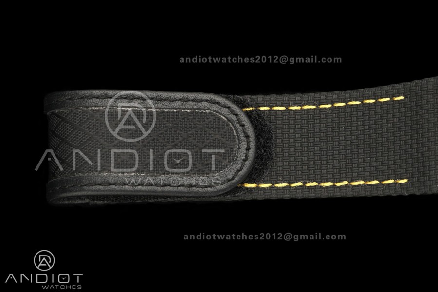 AVF RM67-02 Black NTPT Yellow Skeleton Dial on Black Velcro Strap CRMA7 Clone V2