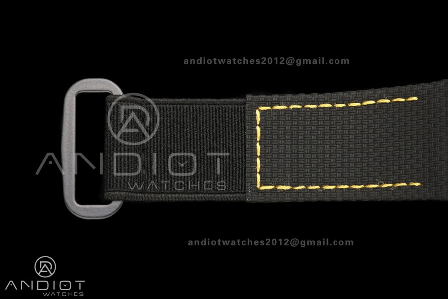 AVF RM67-02 Black NTPT Yellow Skeleton Dial on Black Velcro Strap CRMA7 Clone V2