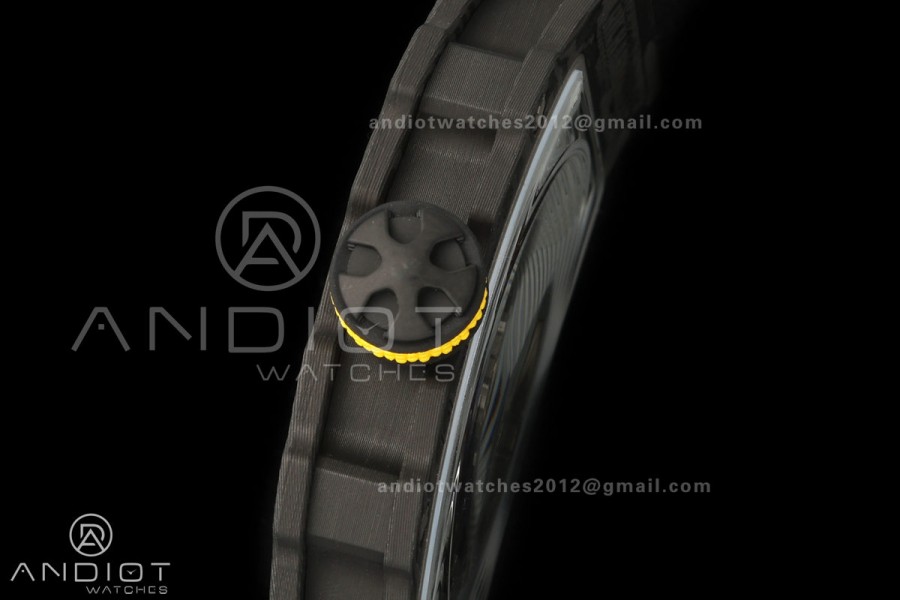AVF RM67-02 Black NTPT Yellow Skeleton Dial on Black Velcro Strap CRMA7 Clone V2