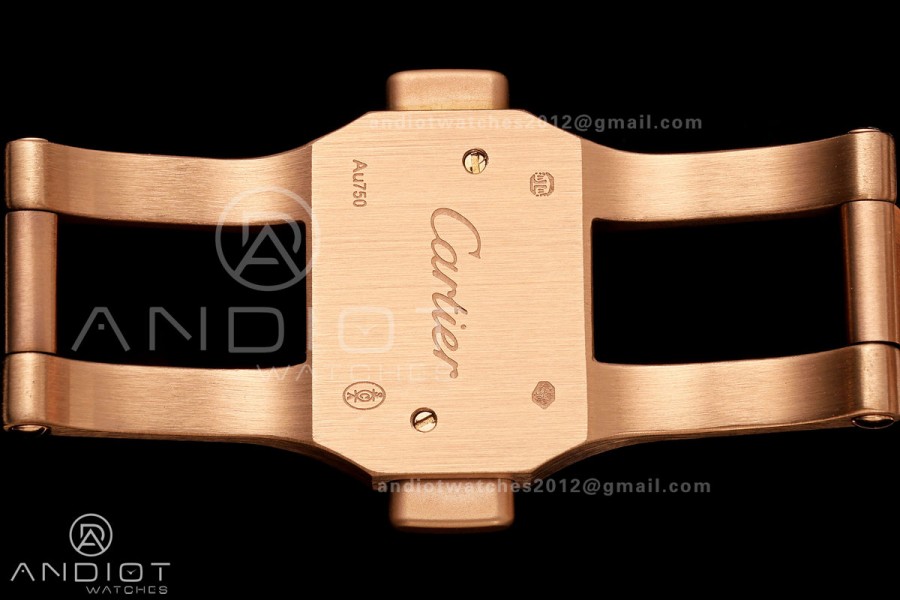 Santos Skeleton RG RICH 1:1 Best Edition Skeleton Dial on RG Bracelet 9611MC Super Clone V2