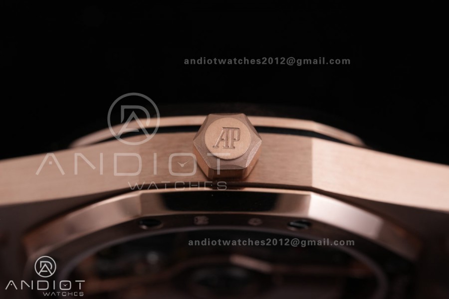 Royal Oak 34mm 77350 RG Diamonds Bezel 8F Best Edition White Dial Diamond Bezel on RG Bracelet A5800