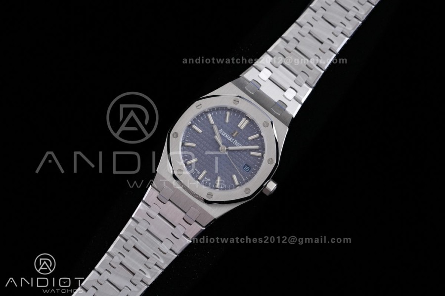 Royal Oak 34mm 77350 SS 8F Best Edition Blue Dial on SS Bracelet A5800