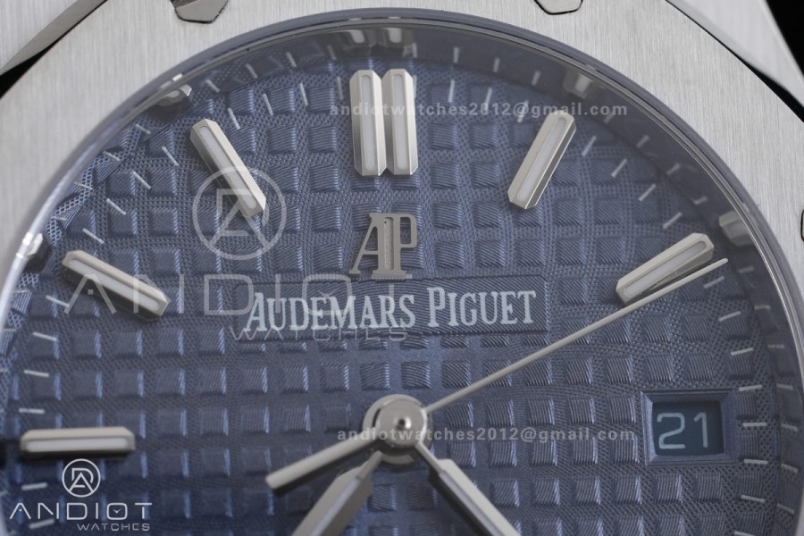 Royal Oak 34mm 77350 SS 8F Best Edition Blue Dial on SS Bracelet A5800