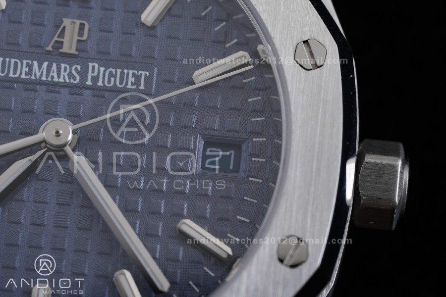 Royal Oak 34mm 77350 SS 8F Best Edition Blue Dial on SS Bracelet A5800