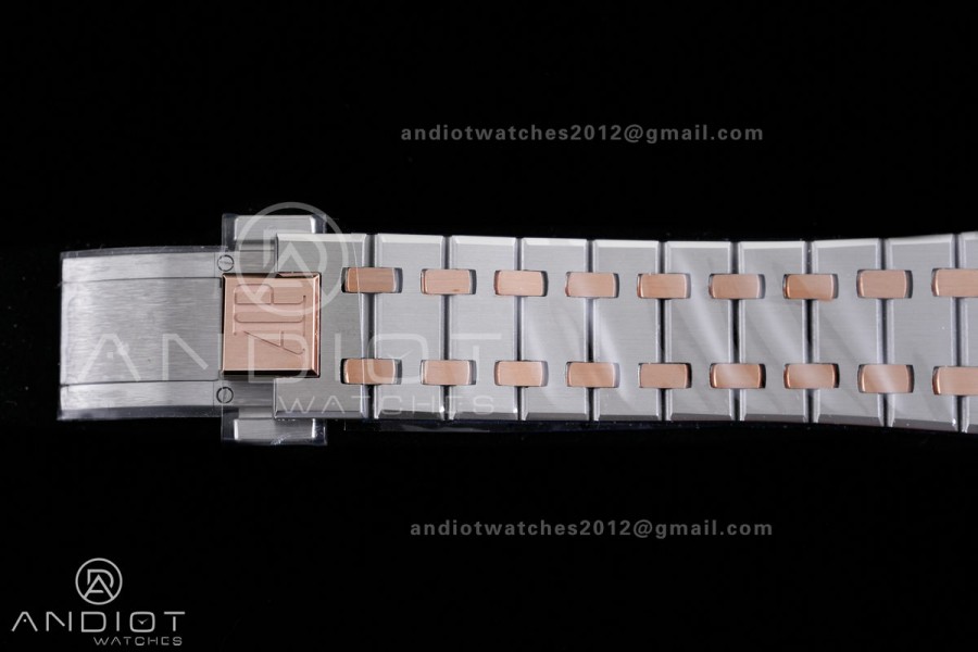 Royal Oak 34mm 77350 SS/RG 8F Best Edition White Dial on SS/RG Bracelet A5800