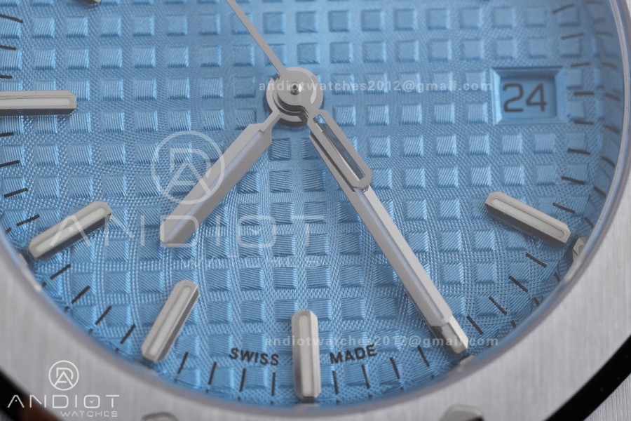 Royal Oak 34mm 77450 SS 8F Best Edition Ice Blue Dial on SS Bracelet A5800