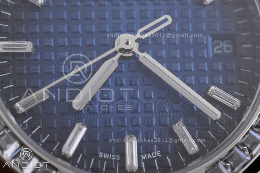 Royal Oak 34mm 77450 SS 8F Best Edition Blue Ombre Dial Diamond Bezel on SS Bracelet A5800