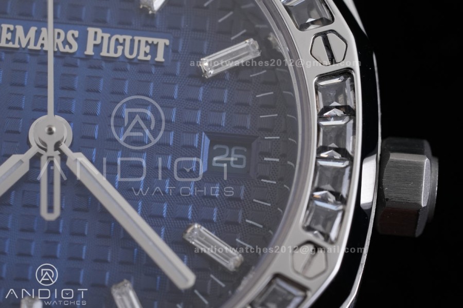 Royal Oak 34mm 77450 SS 8F Best Edition Blue Ombre Dial Diamond Bezel on SS Bracelet A5800