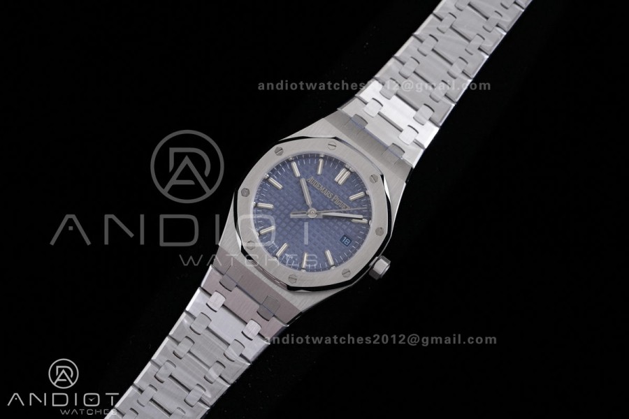 Royal Oak 34mm 77450 SS 8F Best Edition Blue Dial on SS Bracelet A5800