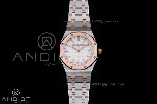 Royal Oak 34mm 77450 SS/RG 8F Best Edition White D...