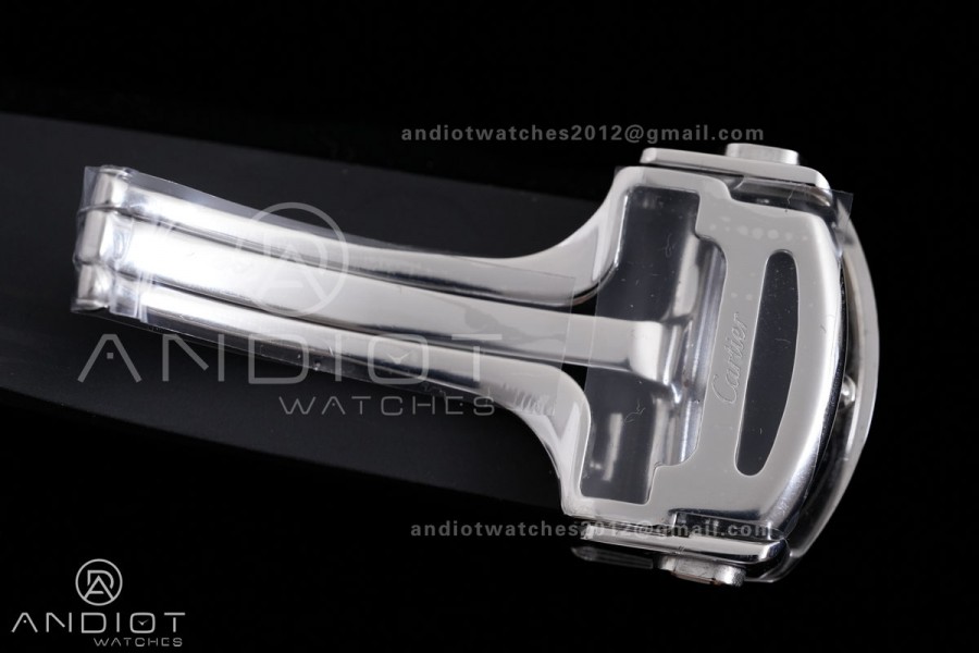 Santos de Cartier 40mm PVD AF 1:1 Best Edition Black Dial on Rubber Strap MIYOTA 9015