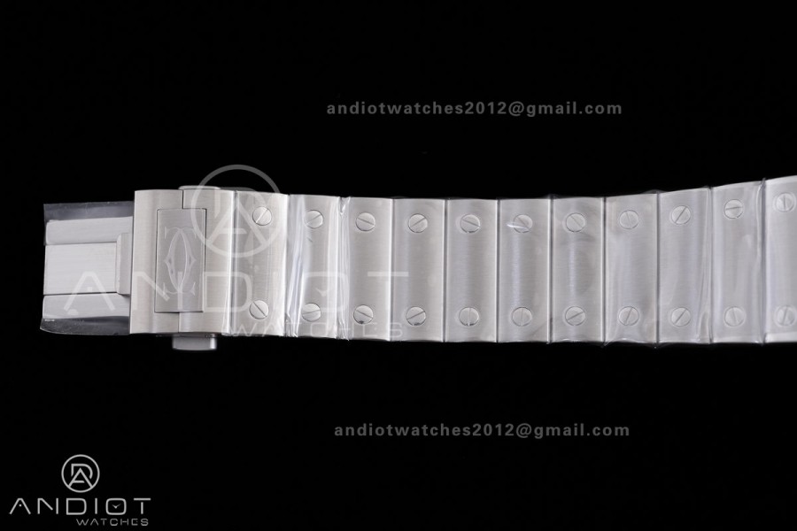 Santos de Cartier 40mm SS 2018 BVF 1:1 Best Edition White Dial on SS SmartLinks Bracelet 9015 