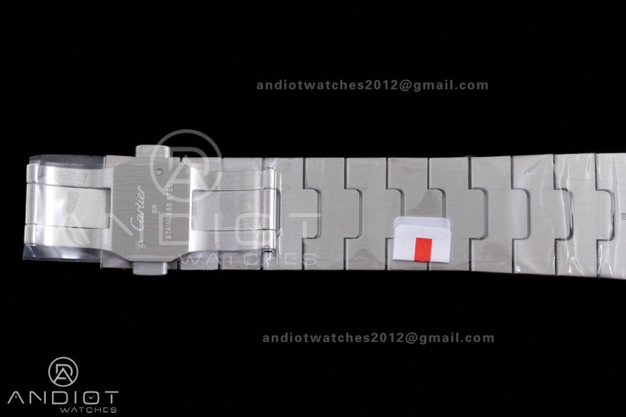 Santos de Cartier 40mm SS 2018 BVF 1:1 Best Edition White Dial on SS SmartLinks Bracelet 9015 