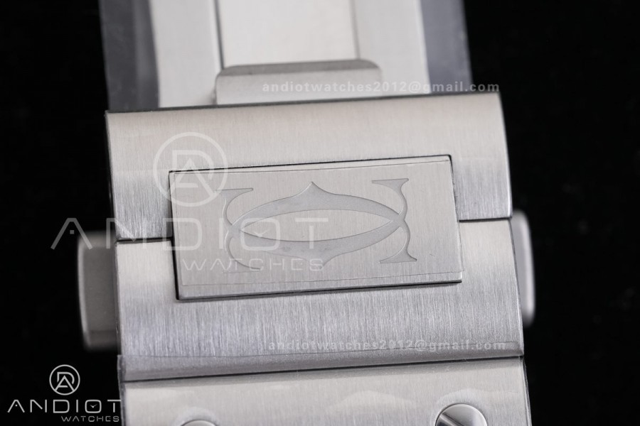 Santos de Cartier 40mm SS 2018 BVF 1:1 Best Edition White Dial on SS SmartLinks Bracelet 9015 