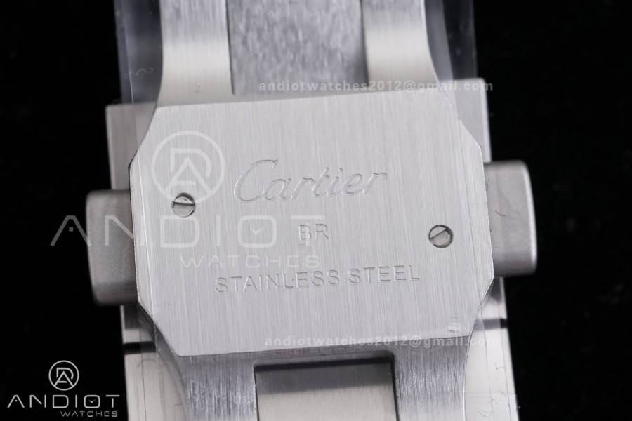 Santos de Cartier 40mm SS 2018 BVF 1:1 Best Edition White Dial on SS SmartLinks Bracelet 9015 