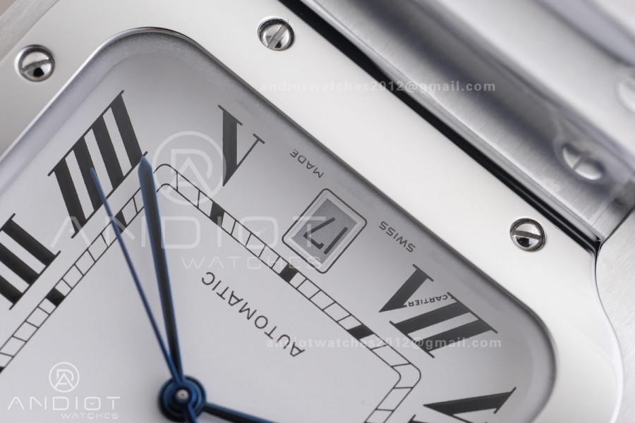 Santos de Cartier 40mm SS 2018 BVF 1:1 Best Edition White Dial on SS SmartLinks Bracelet 9015 