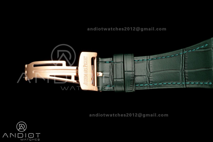 Royal Oak Chrono 26240 RG DDF 1:1 Best Edition Green Dial on Green Leather Strap DD4401 Super Clone (SW Dial)