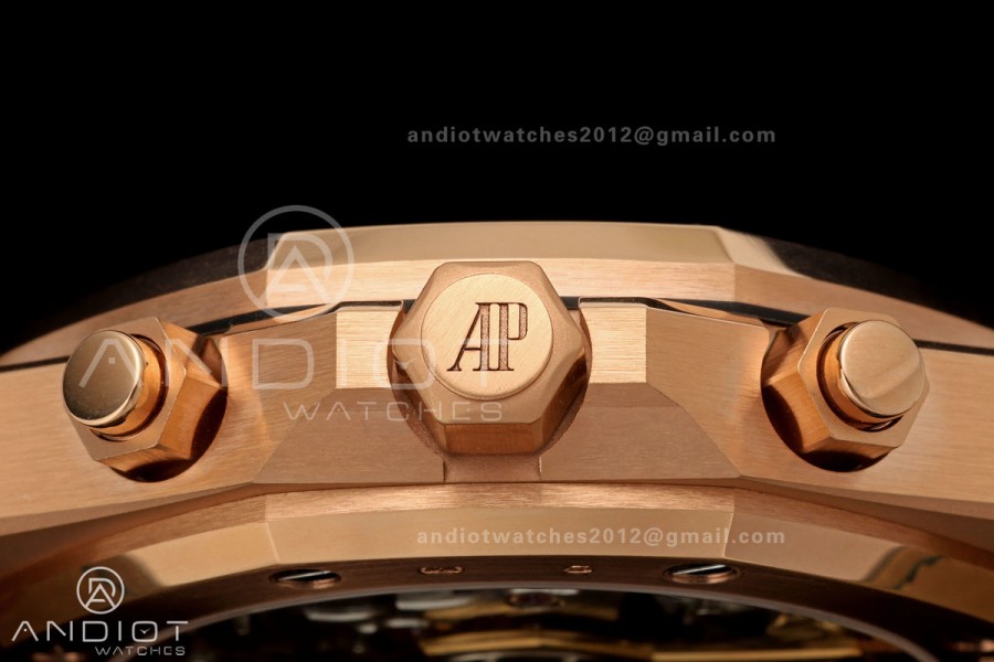 Royal Oak Chrono 26240 RG DDF 1:1 Best Edition Green Dial on Green Leather Strap DD4401 Super Clone (SW Dial)
