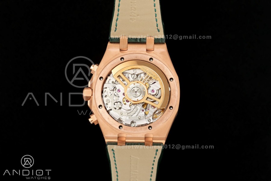 Royal Oak Chrono 26240 RG DDF 1:1 Best Edition Green Dial on Green Leather Strap DD4401 Super Clone (SW Dial)