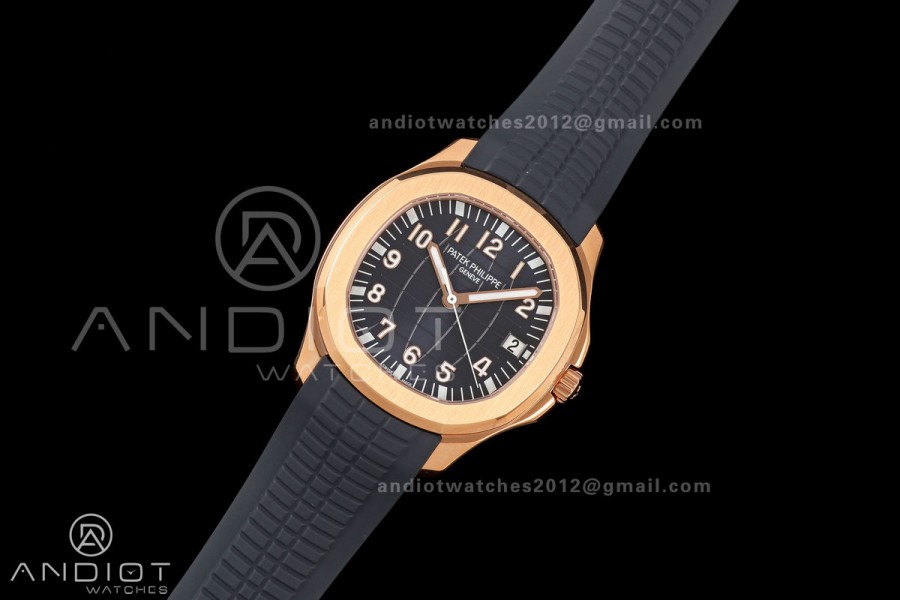 Aquanaut 5167 RG DDF 1:1 Best Edition Blue Dial on Blue Rubber Strap DD324 Super Clone (Weighted)