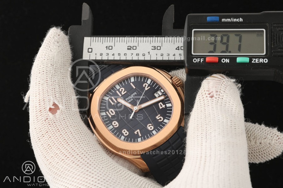 Aquanaut 5167 RG DDF 1:1 Best Edition Blue Dial on Blue Rubber Strap DD324 Super Clone (Weighted)