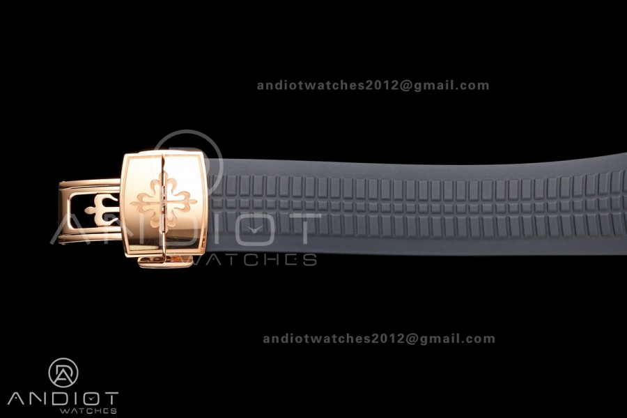 Aquanaut 5167 RG DDF 1:1 Best Edition Blue Dial on Blue Rubber Strap DD330 Super Clone (Weighted)