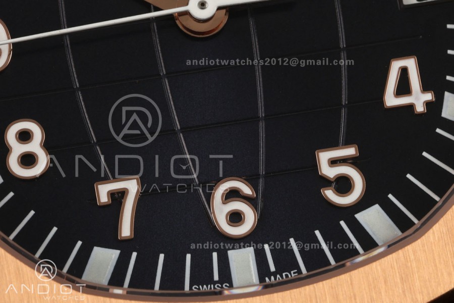 Aquanaut 5167 RG DDF 1:1 Best Edition Blue Dial on Blue Rubber Strap DD330 Super Clone (Weighted)
