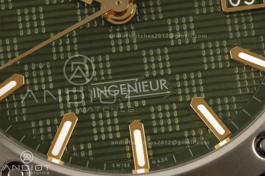 Ingenieur Automatic 40 SS MZF 1:1 Best Edition Green/YG Dial on SS Bracelet A2892