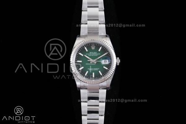DateJust 36 SS 126234 904L V2 VSF 1:1 Best Edition Green Ombre Dial Stick Marker On Oyster Bracelet DD3235