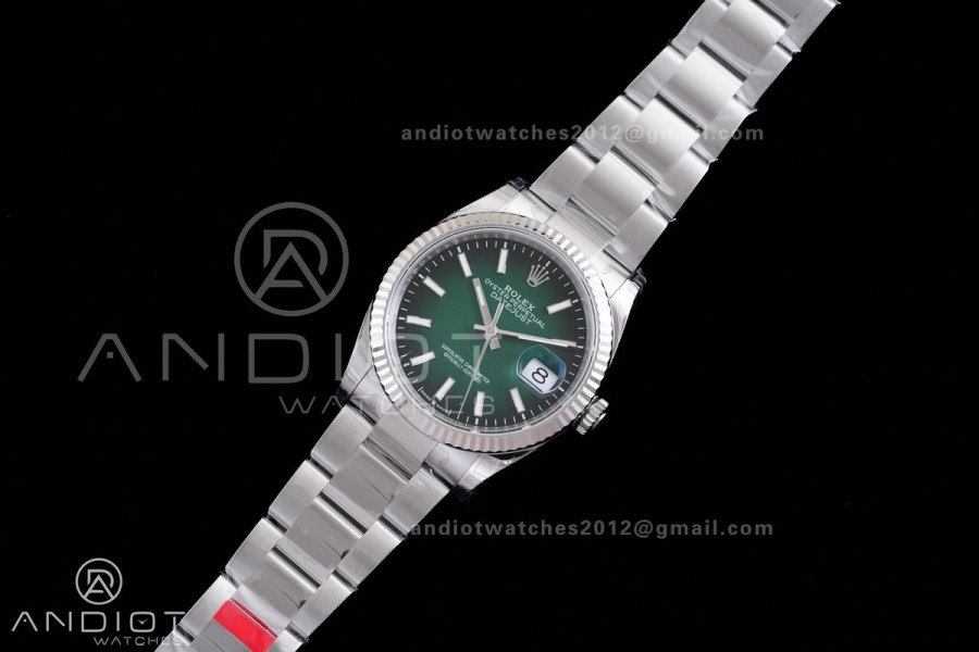 DateJust 36 SS 126234 904L V2 VSF 1:1 Best Edition Green Ombre Dial Stick Marker On Oyster Bracelet DD3235