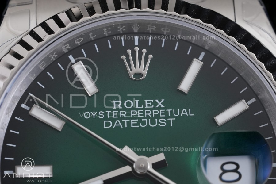DateJust 36 SS 126234 904L V2 VSF 1:1 Best Edition Green Ombre Dial Stick Marker On Oyster Bracelet DD3235