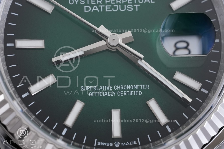 DateJust 36 SS 126234 904L V2 VSF 1:1 Best Edition Green Ombre Dial Stick Marker On Oyster Bracelet DD3235