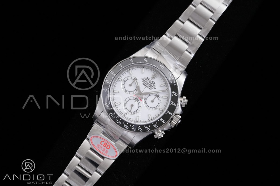 2026 Daytona 126502 CBD 1:1 Best Edition 904L Steel White Dial on SS Braclet 4131 (Free Sprung)