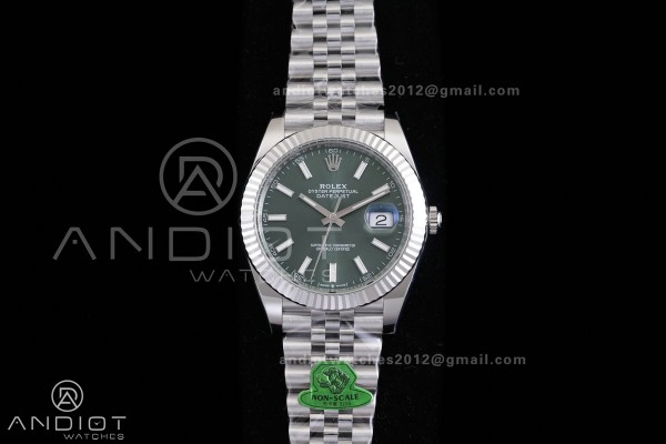 DateJust 41 126334 GOLD Maker 1:1 Best Edition Green Stick Dial on Jubilee Bracelet JH3235 (Free Sprung)