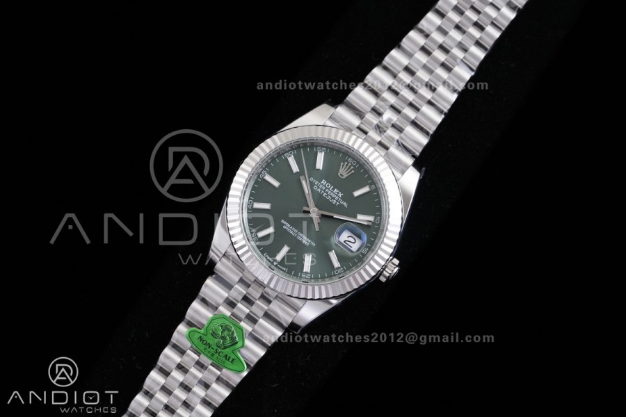 DateJust 41 126334 GOLD Maker 1:1 Best Edition Green Stick Dial on Jubilee Bracelet JH3235 (Free Sprung)