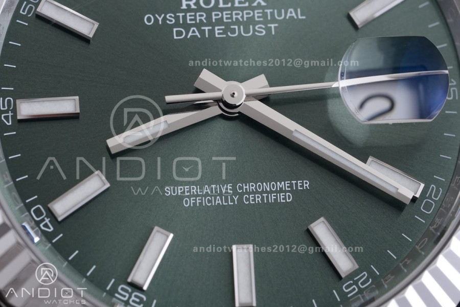 DateJust 41 126334 GOLD Maker 1:1 Best Edition Green Stick Dial on Jubilee Bracelet JH3235 (Free Sprung)
