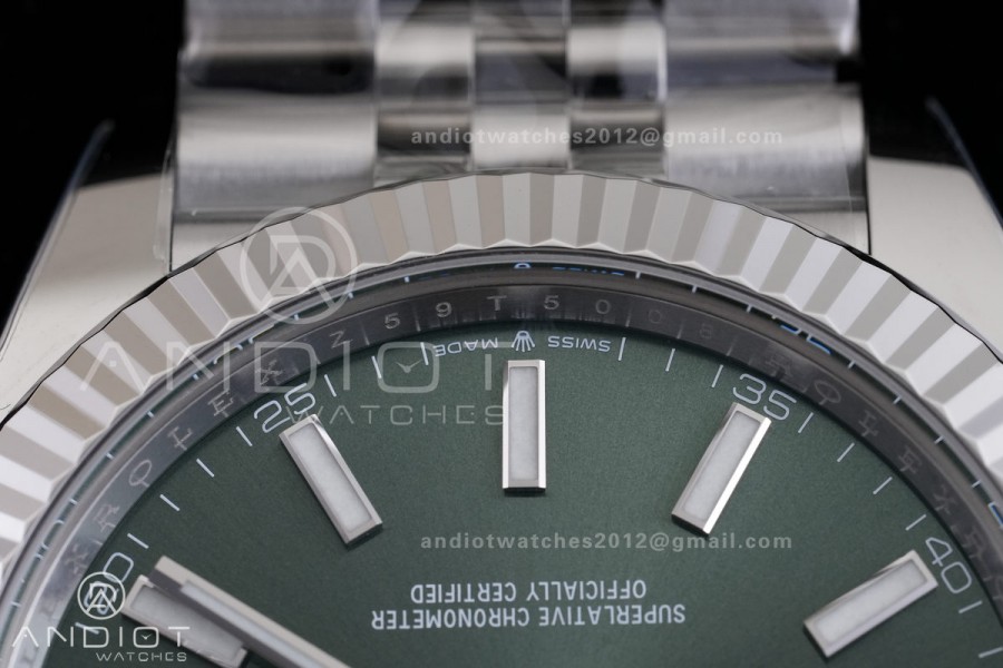 DateJust 41 126334 GOLD Maker 1:1 Best Edition Green Stick Dial on Jubilee Bracelet JH3235 (Free Sprung)