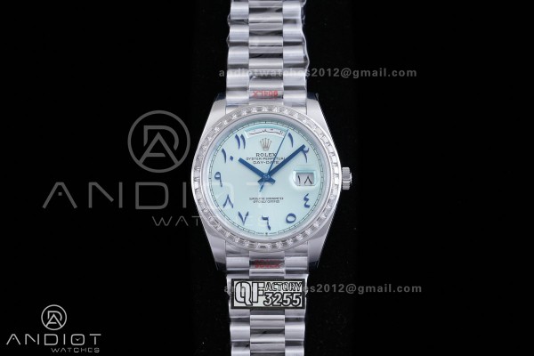 DayDate 40 SS QF 1:1 Best Edition Blue Textured Ro...