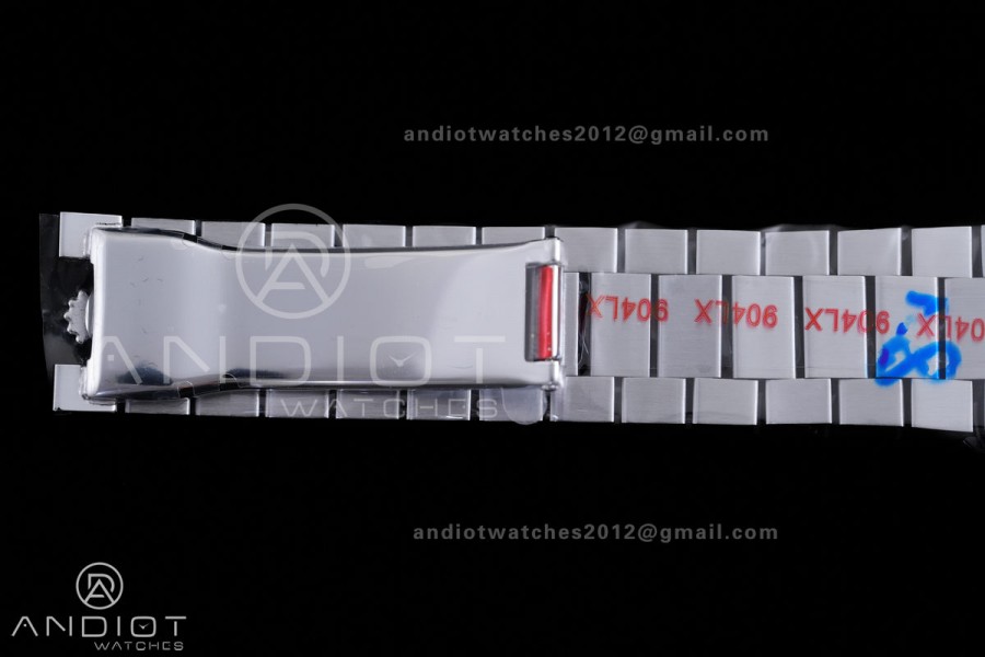 DayDate 40 SS QF 1:1 Best Edition Blue Textured Roman Dial Diamonds Bezel on President Bracelet VR3255 V8s (Gain Weight)