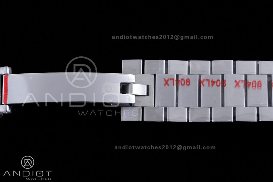 DayDate 40 SS QF 1:1 Best Edition Blue Textured Roman Dial Diamonds Bezel on President Bracelet VR3255 V8s (Gain Weight)