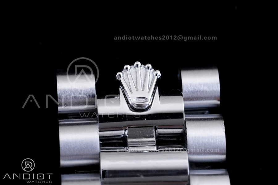 DayDate 40 SS QF 1:1 Best Edition Blue Textured Roman Dial Diamonds Bezel on President Bracelet VR3255 V8s (Gain Weight)